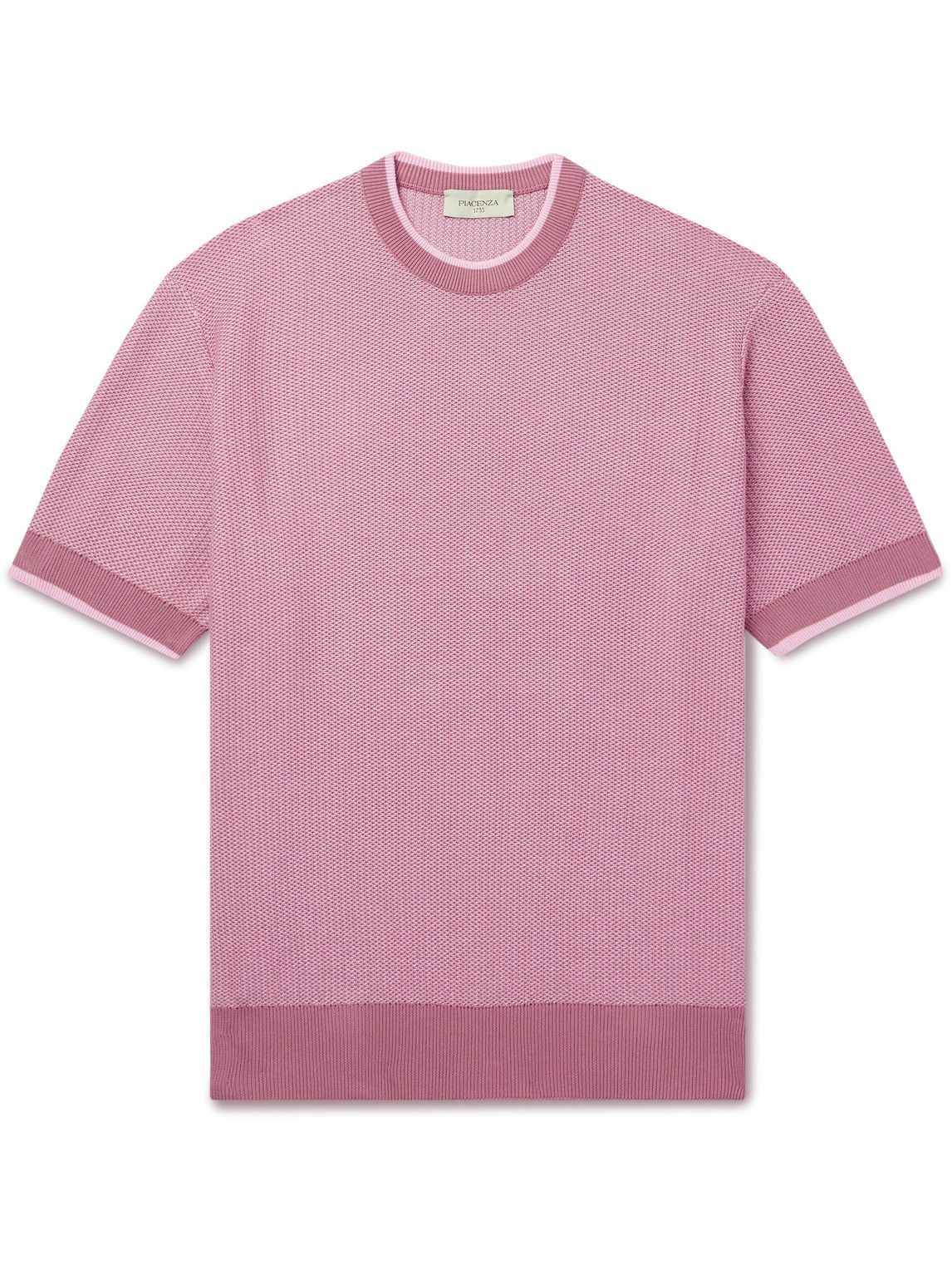 PIACENZA 1733 - Waffle-Knit Cotton T-Shirt - Pink