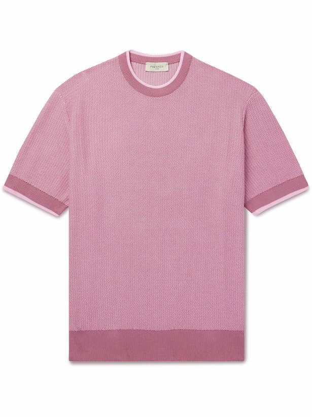 Photo: PIACENZA 1733 - Waffle-Knit Cotton T-Shirt - Pink