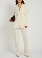 Another Tomorrow Double-breasted Fitted Jersey Blazer White