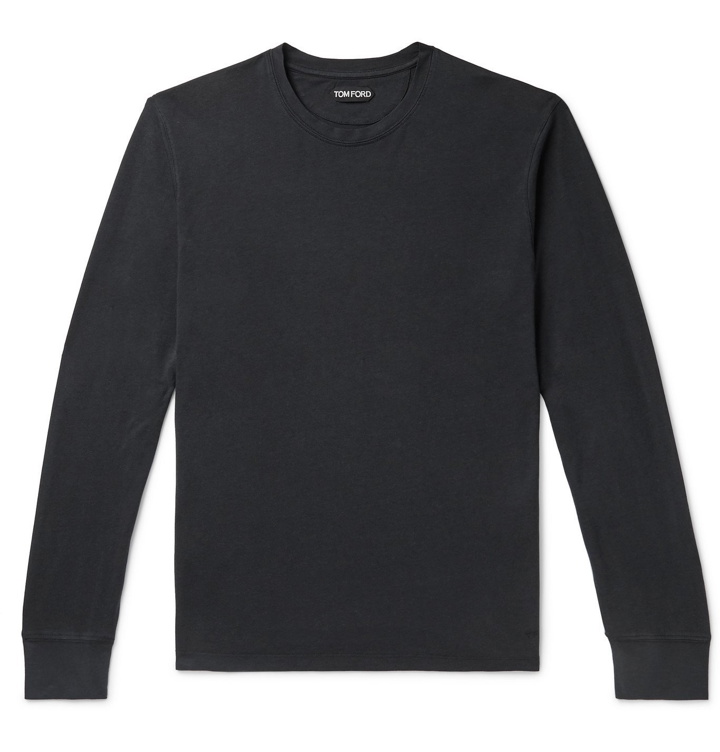 Photo: TOM FORD - Lyocell and Cotton-Blend T-Shirt - Black