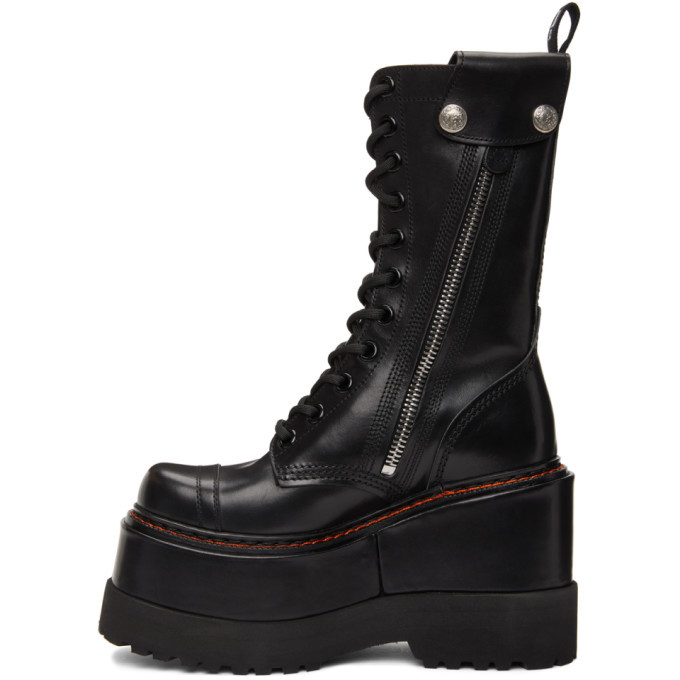 R13 Black Medium Platform Boots R13