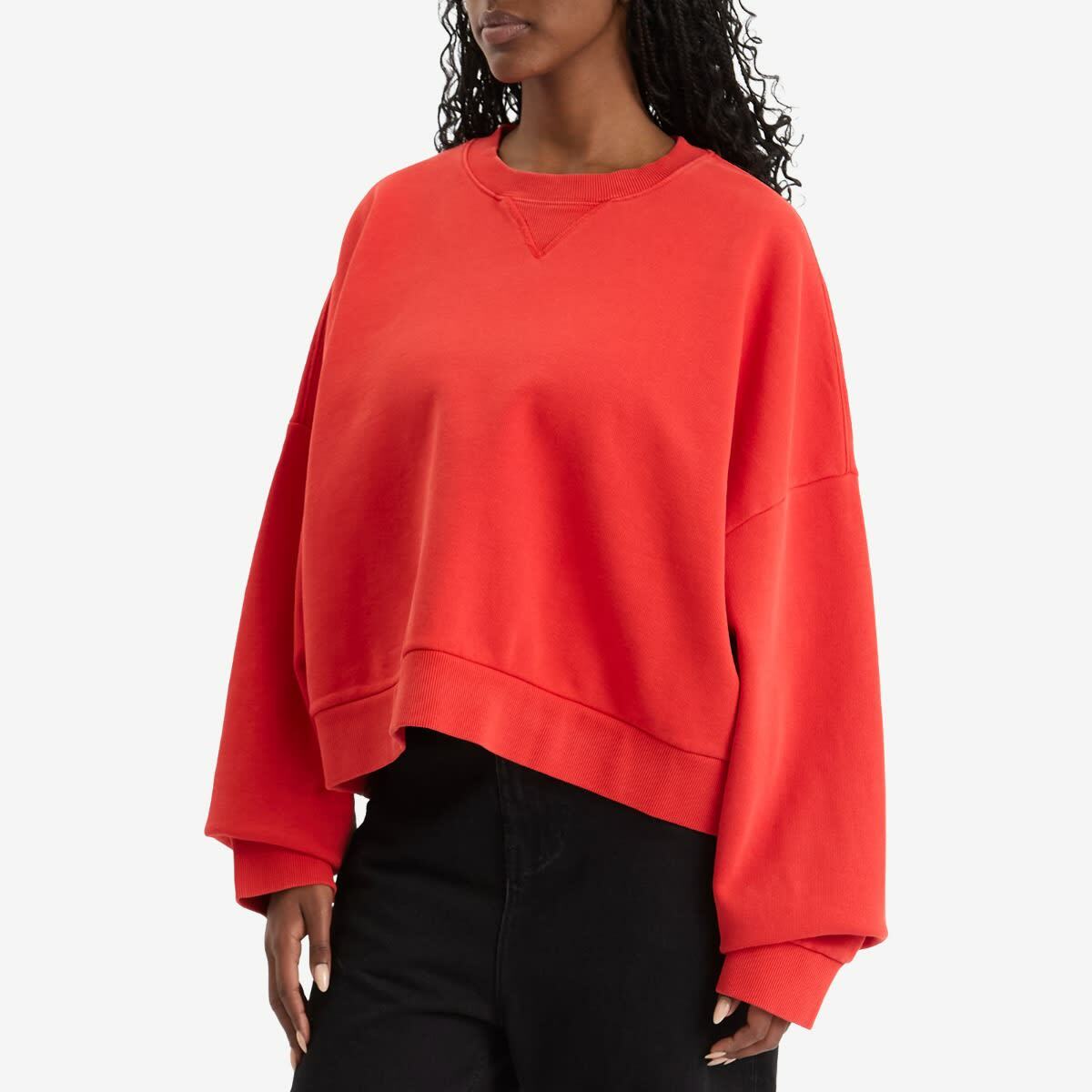 Entire Studios Women's Box Crewneck Sweater in Cherry