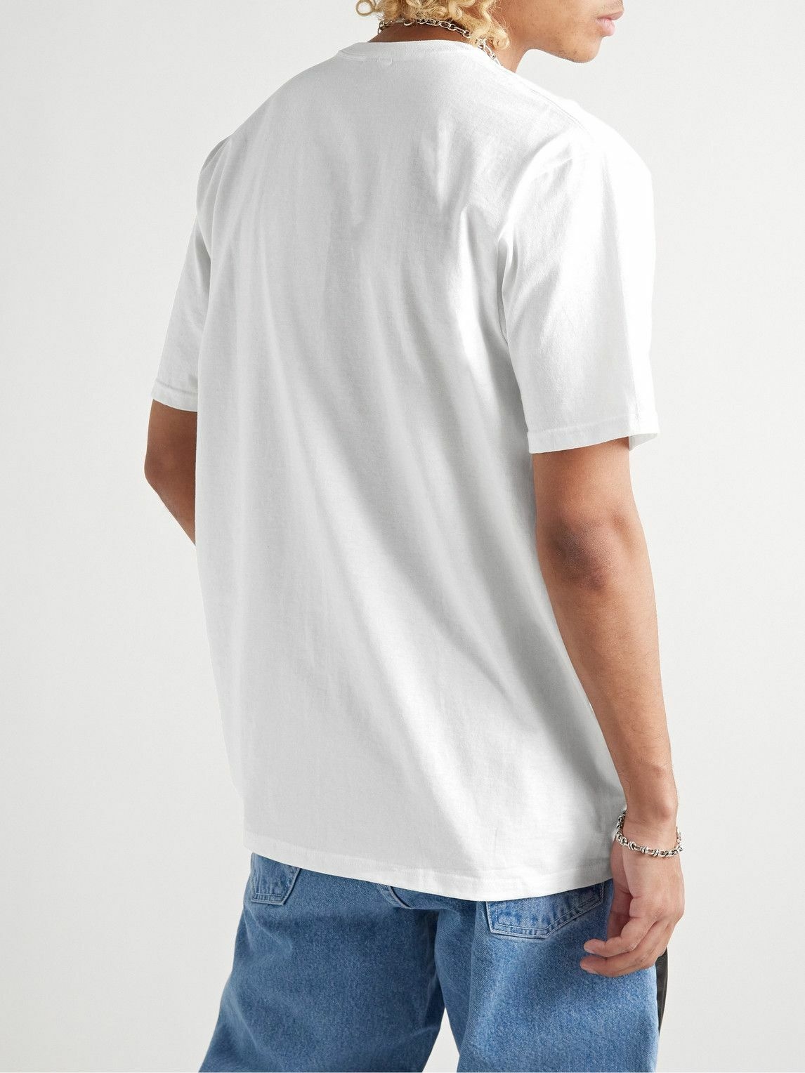 Stussy - Printed Cotton-Jersey T-Shirt - White Stussy