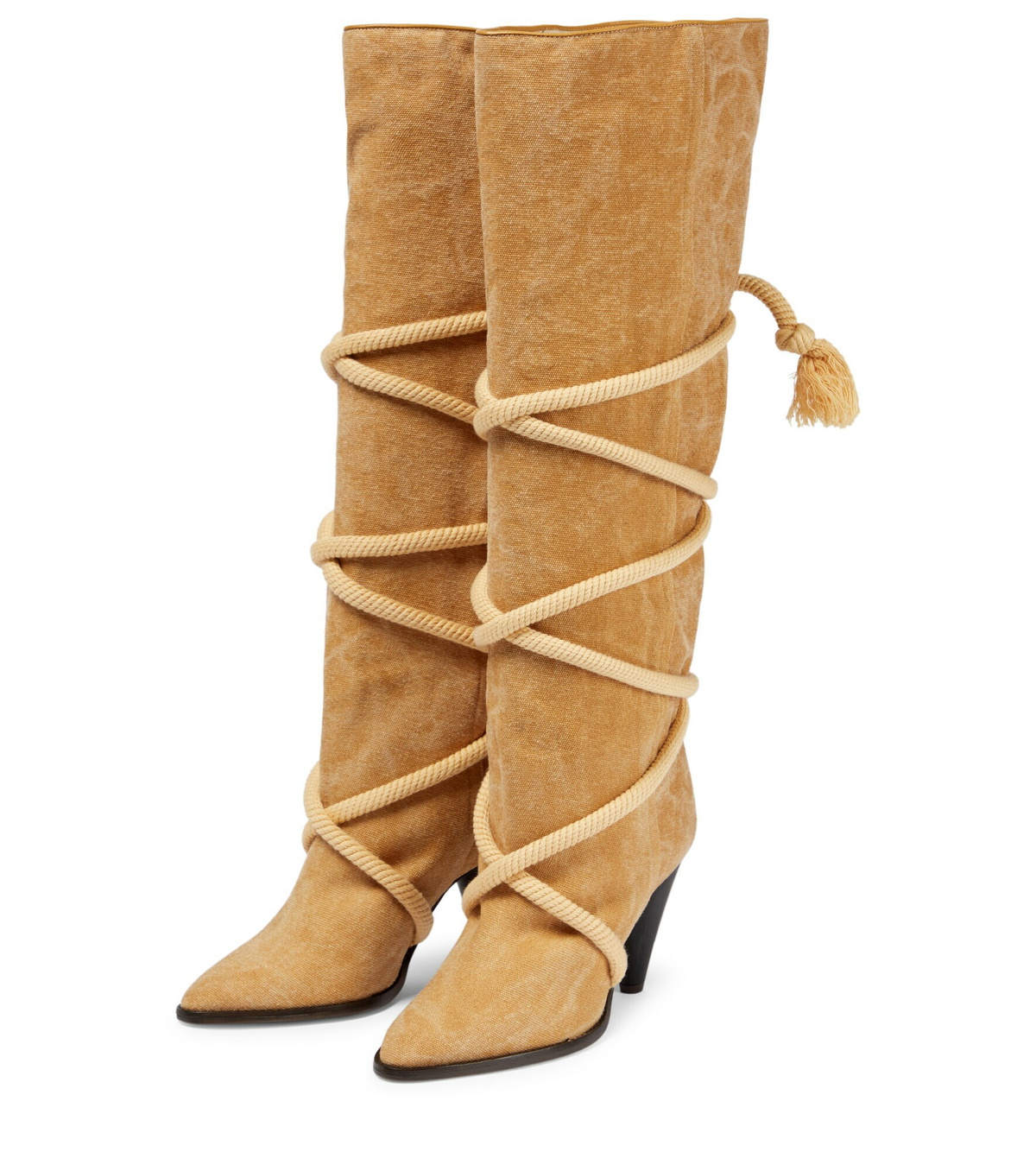 Canvas knee high on sale boots