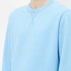 Sunspel Men's Loopback Crew Sweat in Cyan Blue