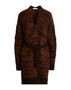 Manila Grace Womens Cardigan in Brown