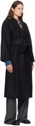 Harris Wharf London Black Belted Clutch Coat