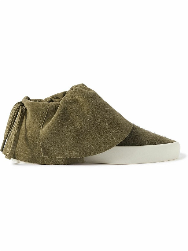 Photo: Fear of God - Moc Low Layered Distressed Suede Sneakers - Green