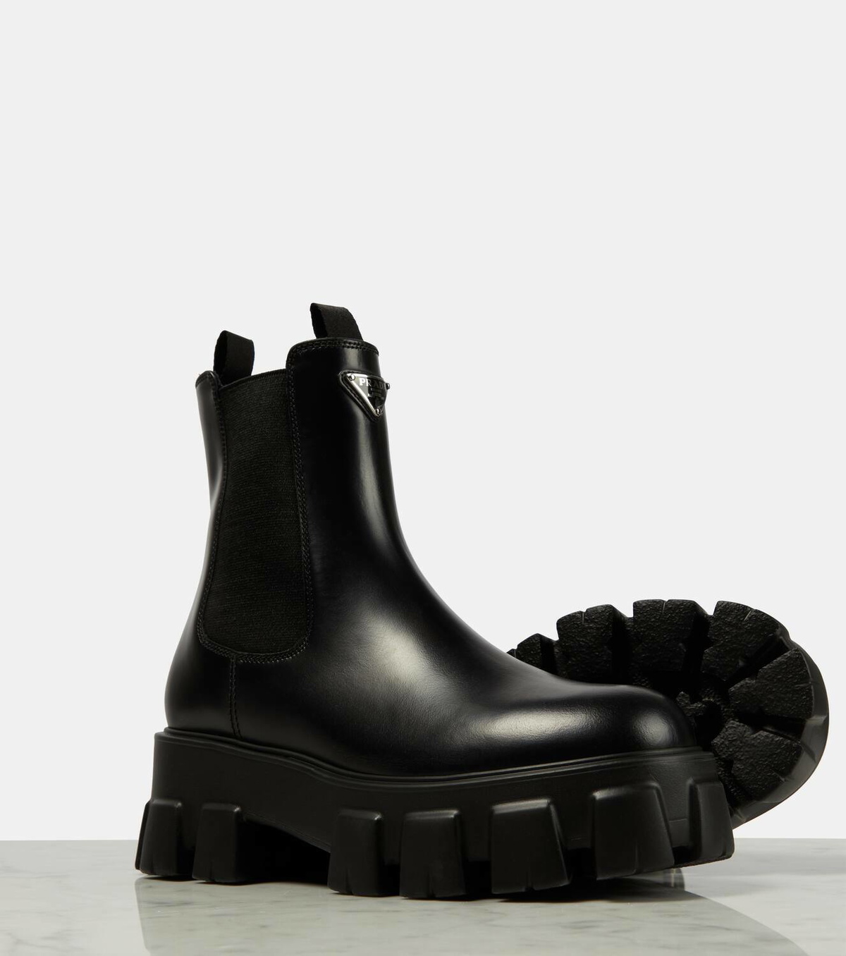 Prada Monolith leather Chelsea boots