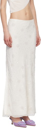 Mirror Palais SSENSE Exclusive White Beaded Maxi Skirt