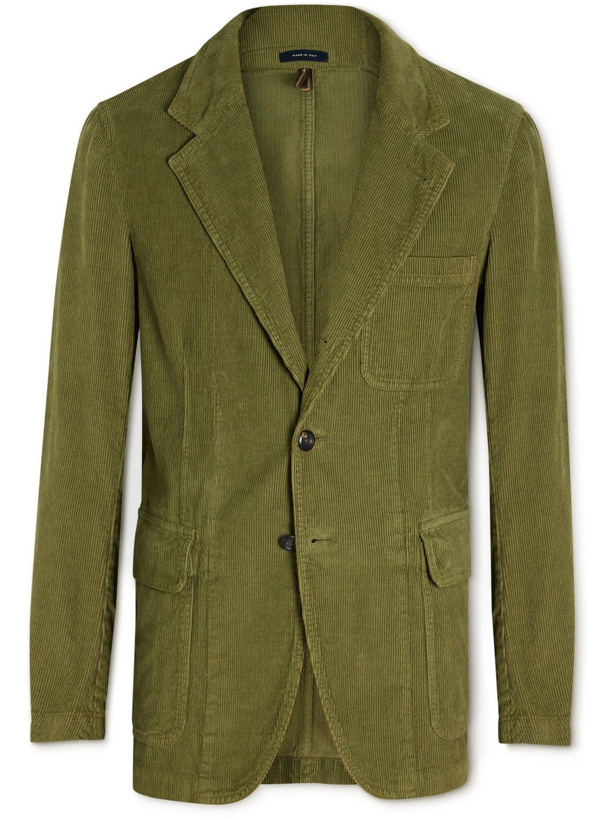 Photo: Drake's - Unstructured Cotton-Corduroy Suit Jacket - Green