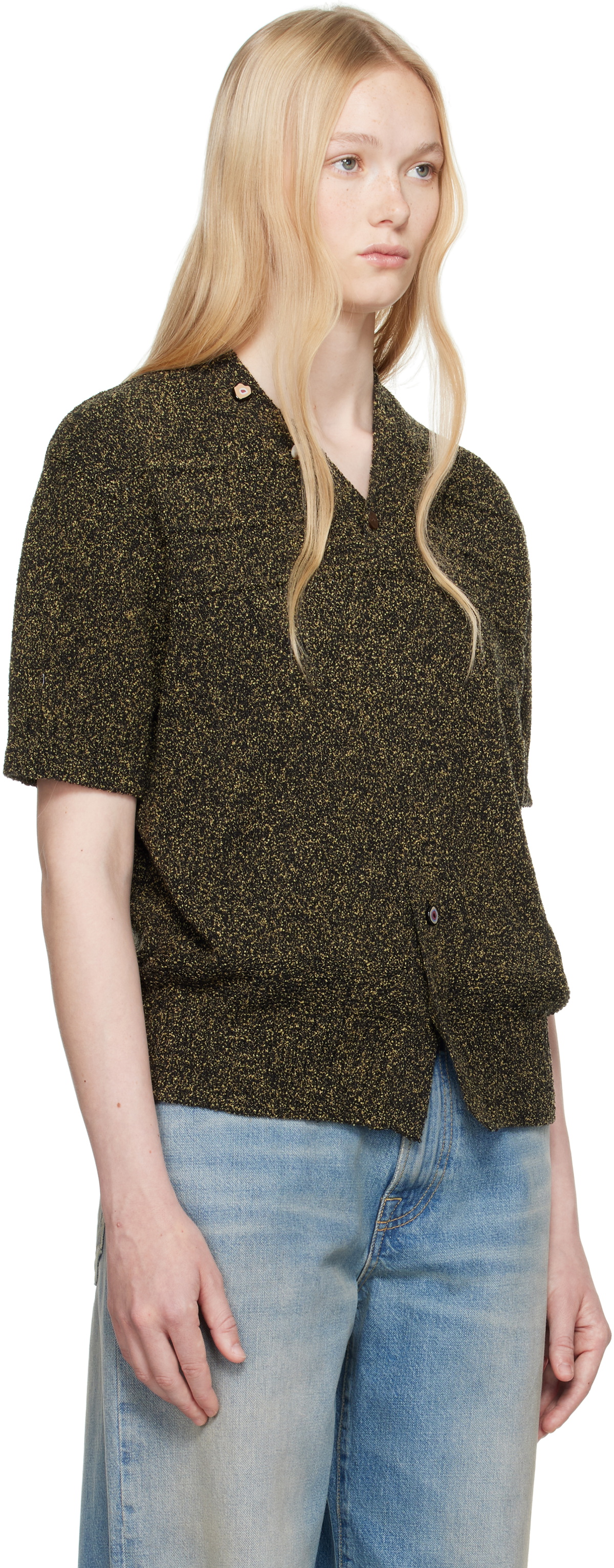 ADER error Black Half Sleeve Knit Product. 59 Sweater