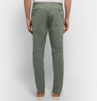 Boglioli - Army-Green Slim-Fit Stretch-Cotton Twill Suit Trousers - Men - Green