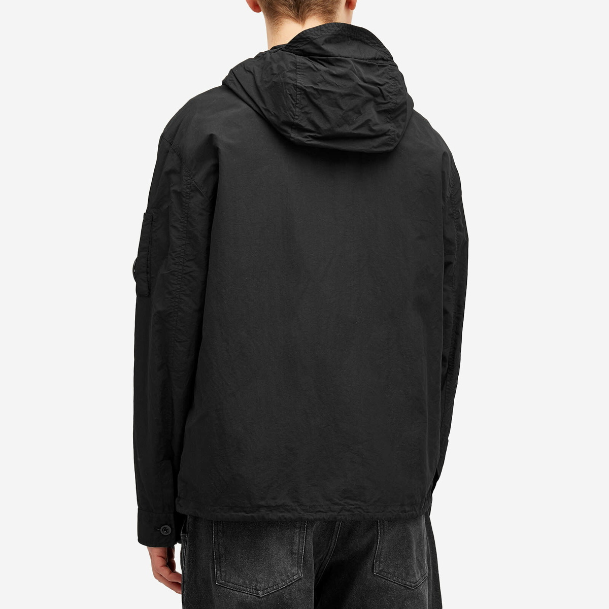 C.P. Company Men's Flatt Nylon Hooded Overshirt in Black C.P. Company