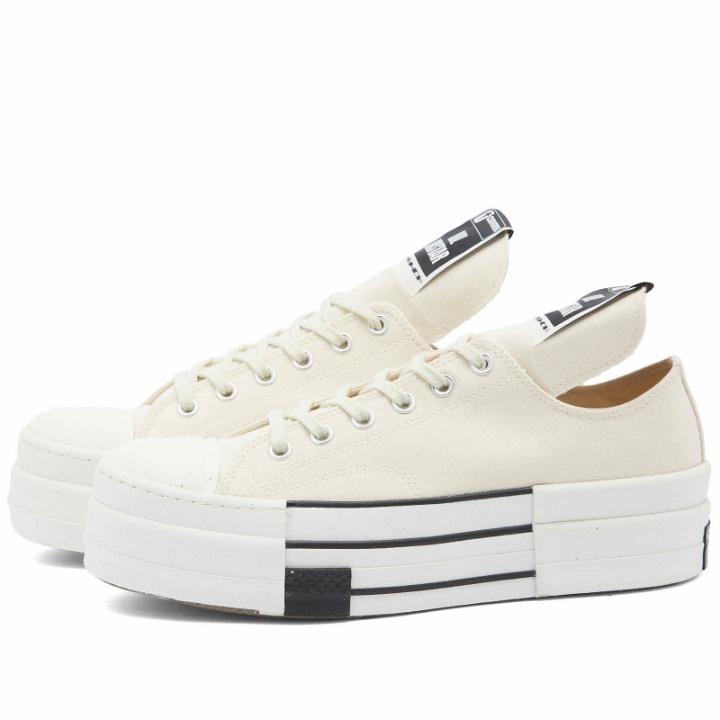 Photo: Converse Men's x Rick Owens DBL DRKSTAR OX Sneakers in Natural Ivory/Black/Egret