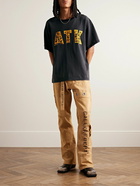 Gallery Dept. - Distressed Logo-Print Cotton-Jersey T-Shirt - Black