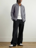 Officine Générale - Bryan Striped Cotton-Blend Cardigan - Blue