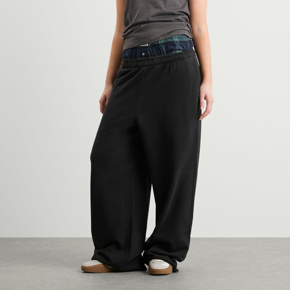 Acne Studios Women's Felle Sweatpants with Boxers in Black/Green