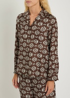 Max Mara Oncia Printed Silk Shirt Brown