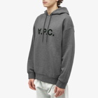 A.P.C. Men's Milo VPC Logo Hoodie in Heathered Grey