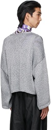 Raf Simons Silver 'RS' Short Oversized Sweater