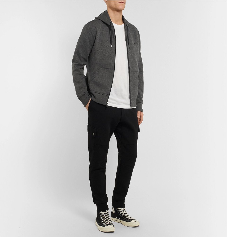 Grey Jersey Zip Through Hoodie And Joggers Outfit