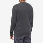 Maison Kitsuné Men's Baby Fox Patch Cosy Crew Knit in Dark Grey Melange