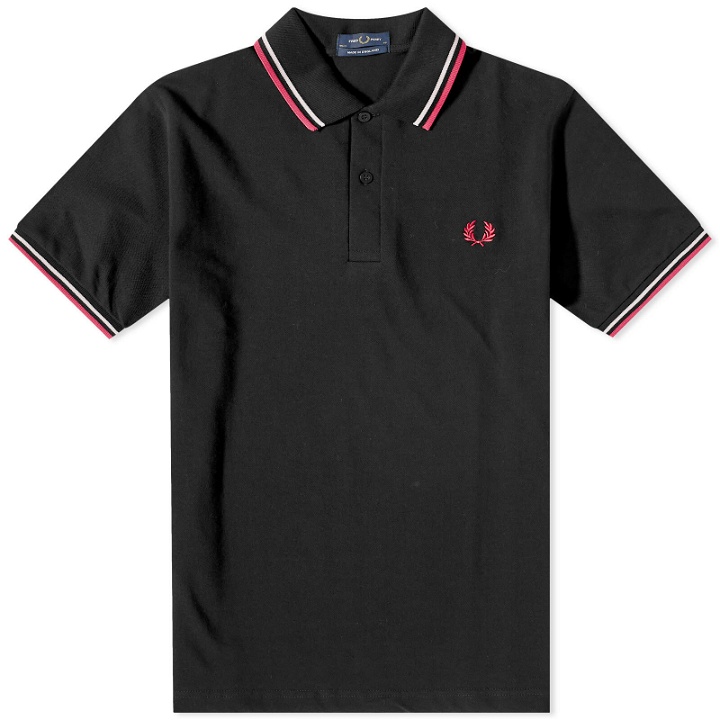 Photo: Fred Perry Authentic Men's Twin Tipped Polo Shirt - Made in England in Black/Indigo/Beijing Night Star