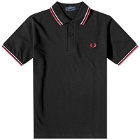 Fred Perry Authentic Men's Twin Tipped Polo Shirt - Made in England in Black/Indigo/Beijing Night Star