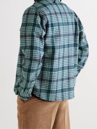 BILLIONAIRE BOYS CLUB - Button-Down Collar Logo-Appliquéd Checked Flannel Shirt - Gray - S