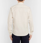 AMI - Button-Down Collar Logo-Embroidered Cotton Shirt - Cream