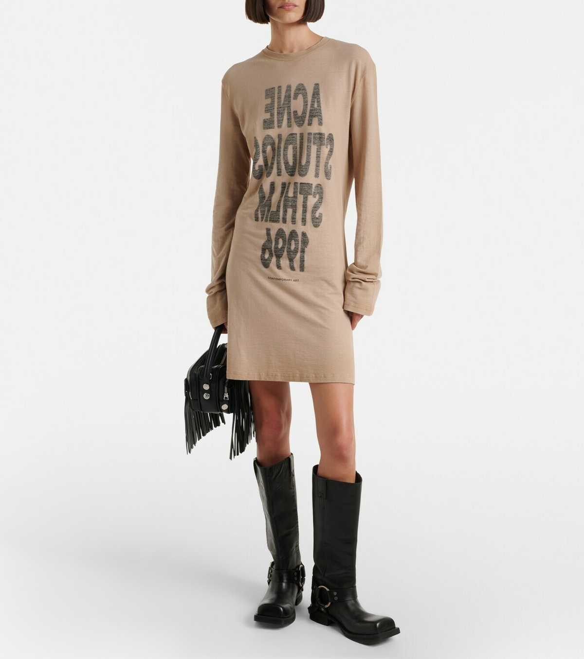 Acne Studios Logo cotton jersey minidress
