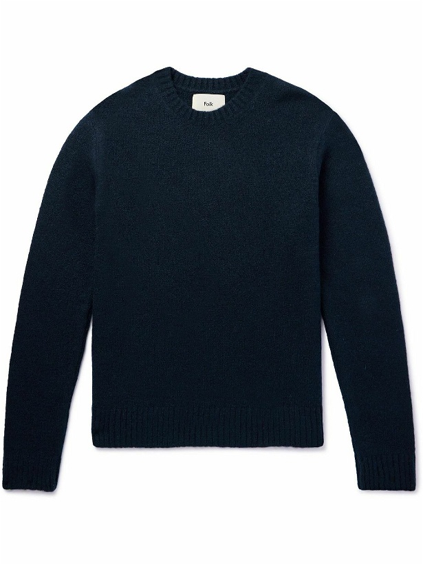 Photo: Folk - Chain Knitted Sweater - Blue