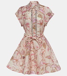 Zimmermann Matchmaker floral linen and silk minidress