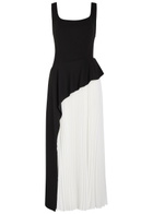 Simkhai Zayla Colour-blocked Crepe Maxi Dress Black