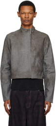 Mainline:RUS/Fr.CA/DE Brown Offset Zip Denim Jacket