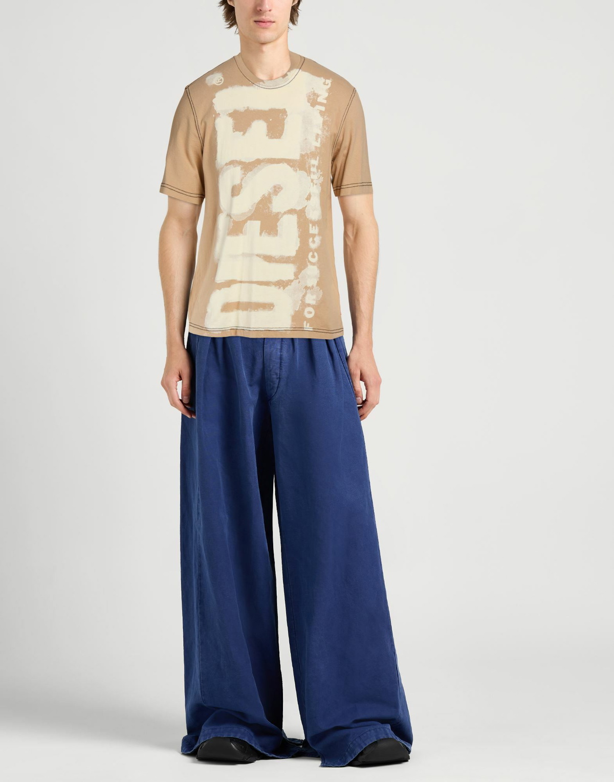 Diesel Mens T-shirt in Sand