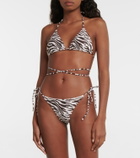 Reina Olga Miami zebra-print bikini bottoms
