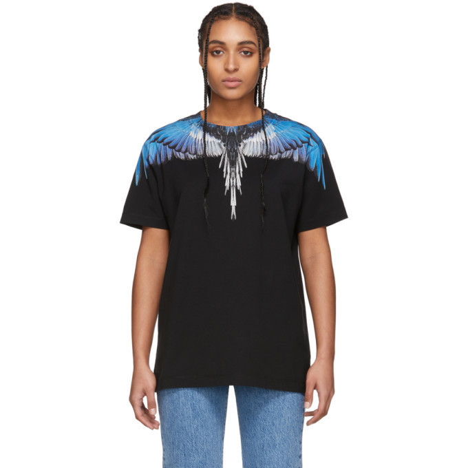 Photo: Marcelo Burlon County of Milan Black and Blue Wings T-Shirt