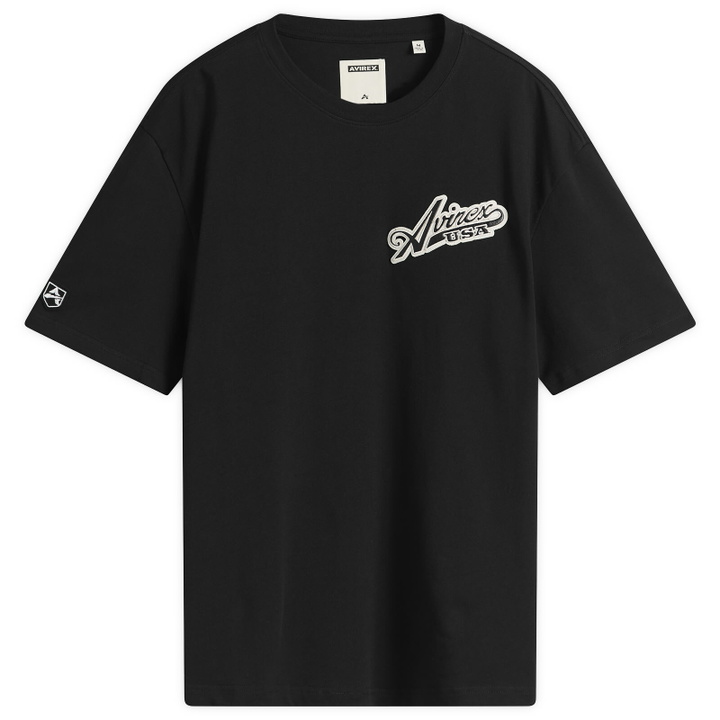 Photo: Avirex Men's Script Logo T-Shirt in Black