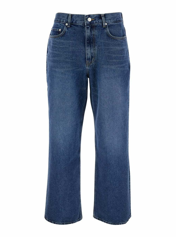 Photo: Dunst Blue Five Pocket Jeans With Logo Patch On The Back In Denim Man