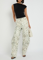 Rotate Sunday Leopard-print Barrel-leg Jeans