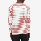 Armor-Lux Men's Long Sleeve Classic Breton T-Shirt in Milk/Manganese