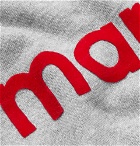 Isabel Marant - Miley Logo-Flocked Mélange Fleece-Back Cotton-Blend Jersey Hoodie - Gray