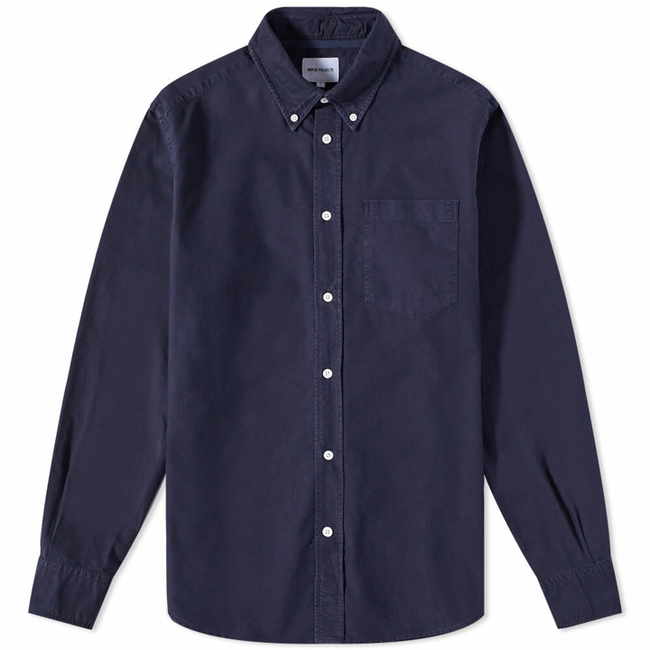 Photo: Norse Projects Men's Algot Overdyed Oxford Shirt in Dark Navy
