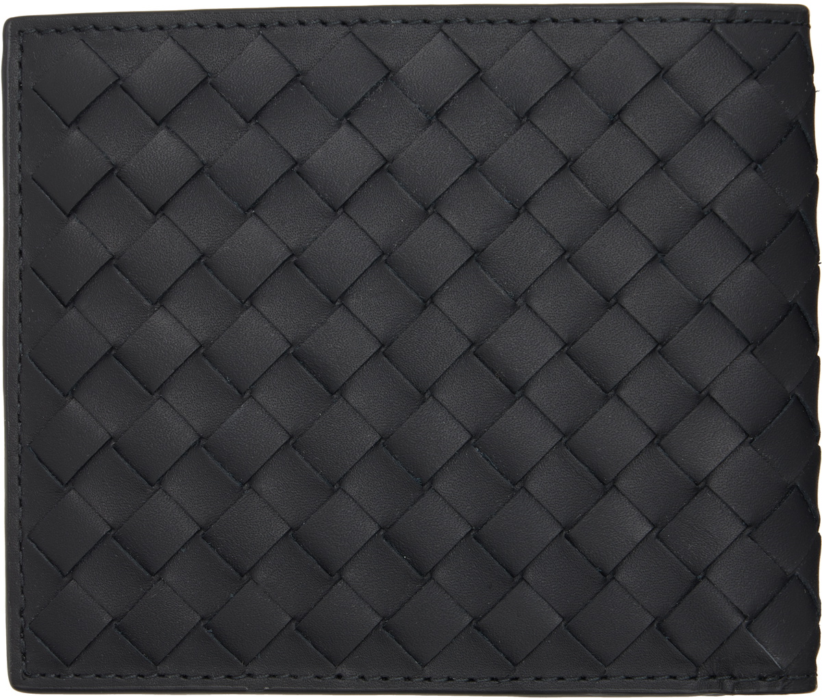 Bottega Veneta Black Intrecciato Piccolo Bi-Fold Wallet