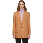 Tibi SSENSE Exclusive Orange Check Wool Long Blazer