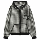 ANNIE HOOD Men's Checked Knitted Jacket in Black/White