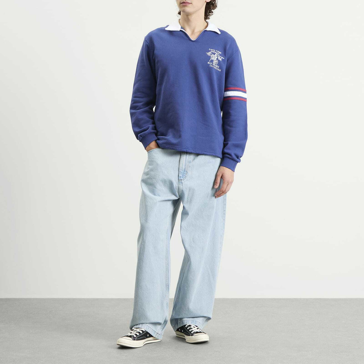 Palmes Men's Forever Open Rugby Shirt in Blue