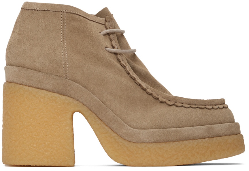 Chloé Taupe Jamie Lace-Up Boots Chloe